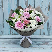 Букет цветов из:  Герберы, Альстромерии и Хризантемы в Мельниково