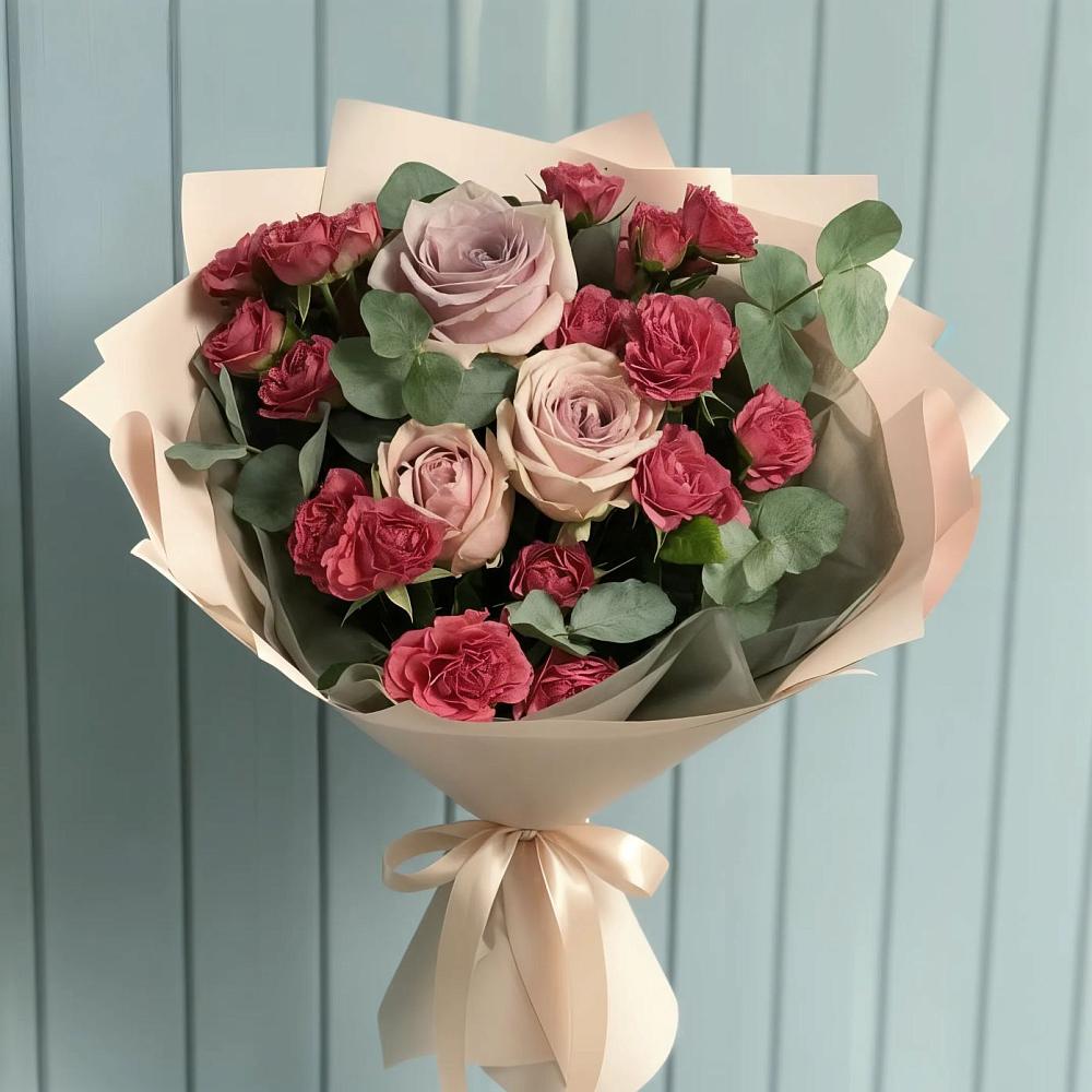 Букет цветов из: Гвоздики и Розы в Мельниково