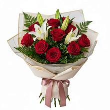 Букет цветов из:  Лилии и Розы в Мельниково