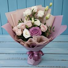 Букет цветов из:  Розы и Лизиантусы в Мельниково
