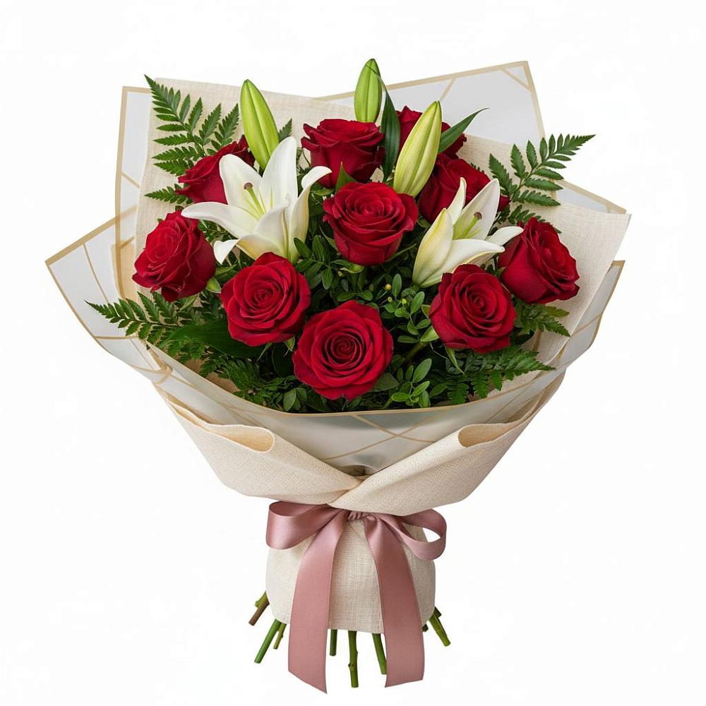 Букет цветов из: Лилии и Розы в Мельниково