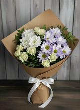 Букет цветов из:  Хризантемы и Розы в Мельниково
