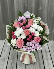 Букет цветов из:  Альстромерии, Гвоздики, Розы и Хризантемы #REPLACE_PRED# Мельниково