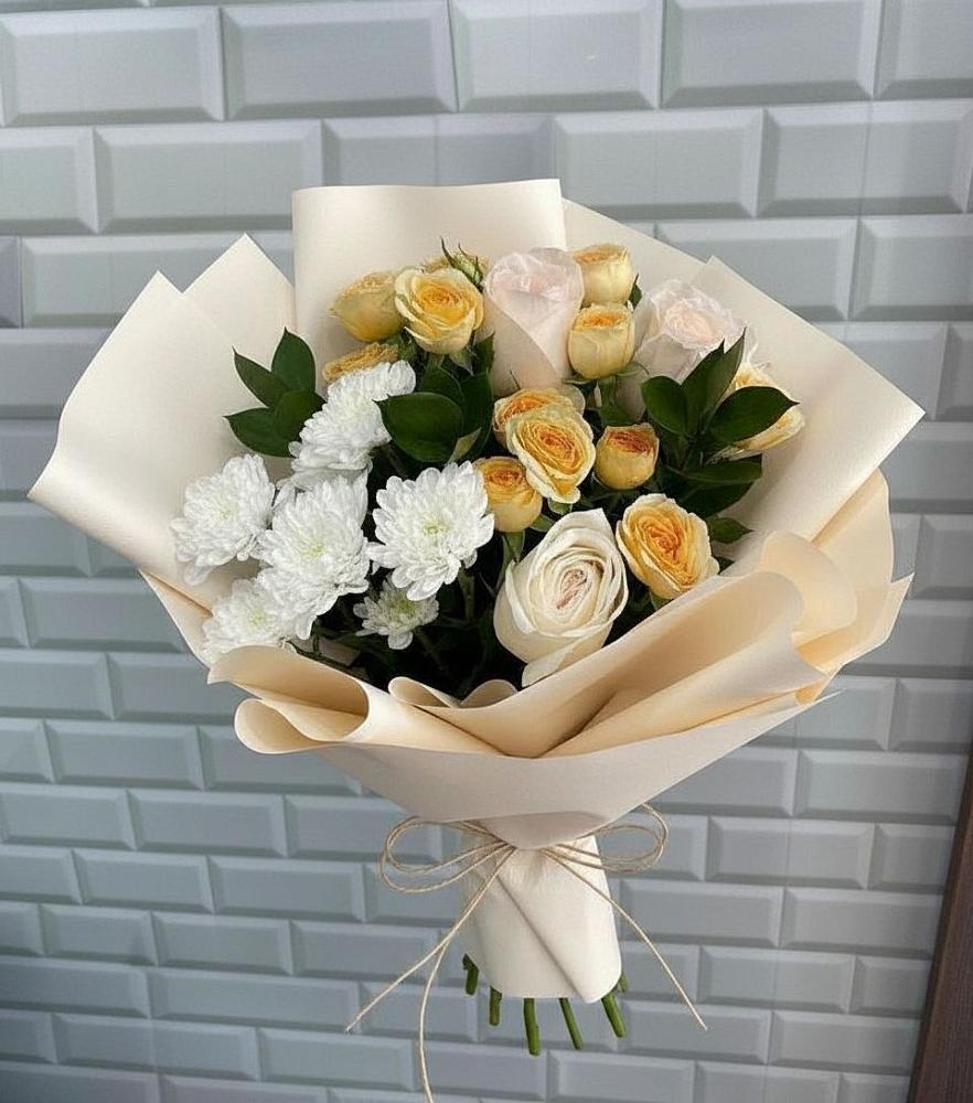 Букет цветов из: Розы и Хризантемы в Мельниково