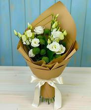 Букет цветов из:  Хризантемы и Лизиантусы #REPLACE_PRED# Мельниково