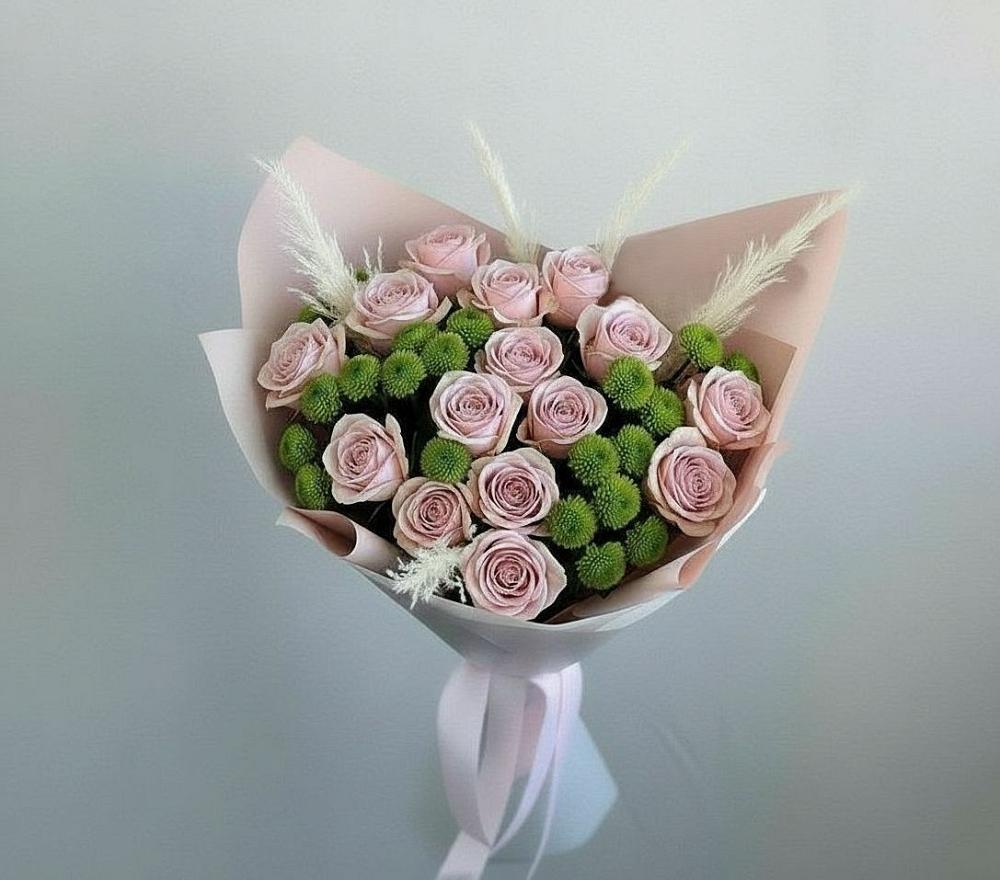 Букет цветов из: Розы и Хризантемы в Мельниково