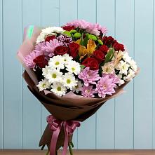 Букет цветов из:  Розы, Хризантемы и Альстромерии #REPLACE_PRED# Мельниково
