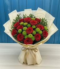 Букет цветов из:  Розы и Хризантемы #REPLACE_PRED# Мельниково