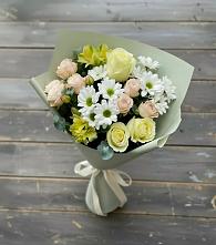 Букет цветов из:  Альстромерии, Розы и Хризантемы в Мельниково