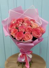 Букет 15 Розовых роз Равель в Мельниково