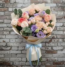Букет цветов из:  Розы, Лизиантусы и Гвоздики #REPLACE_PRED# Мельниково